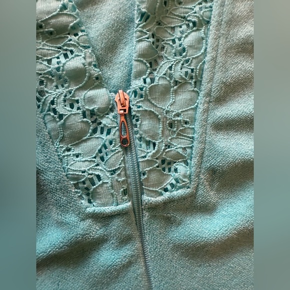 Miss Elaine Relax full Zip Front Waffle Knit Robe pocket size M - Picture 14 of 16